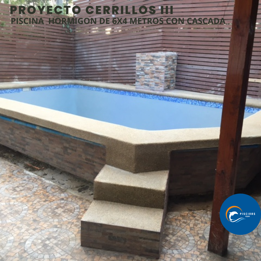 Piscina de hormigón de 6x4 metros, en comuna de Cerrillos