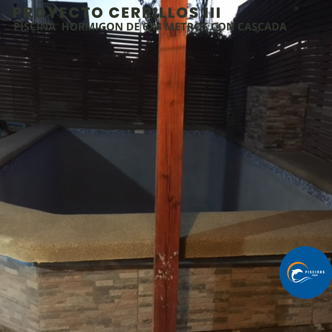 Piscina de hormigón de 6x4 metros, en comuna de Cerrillos