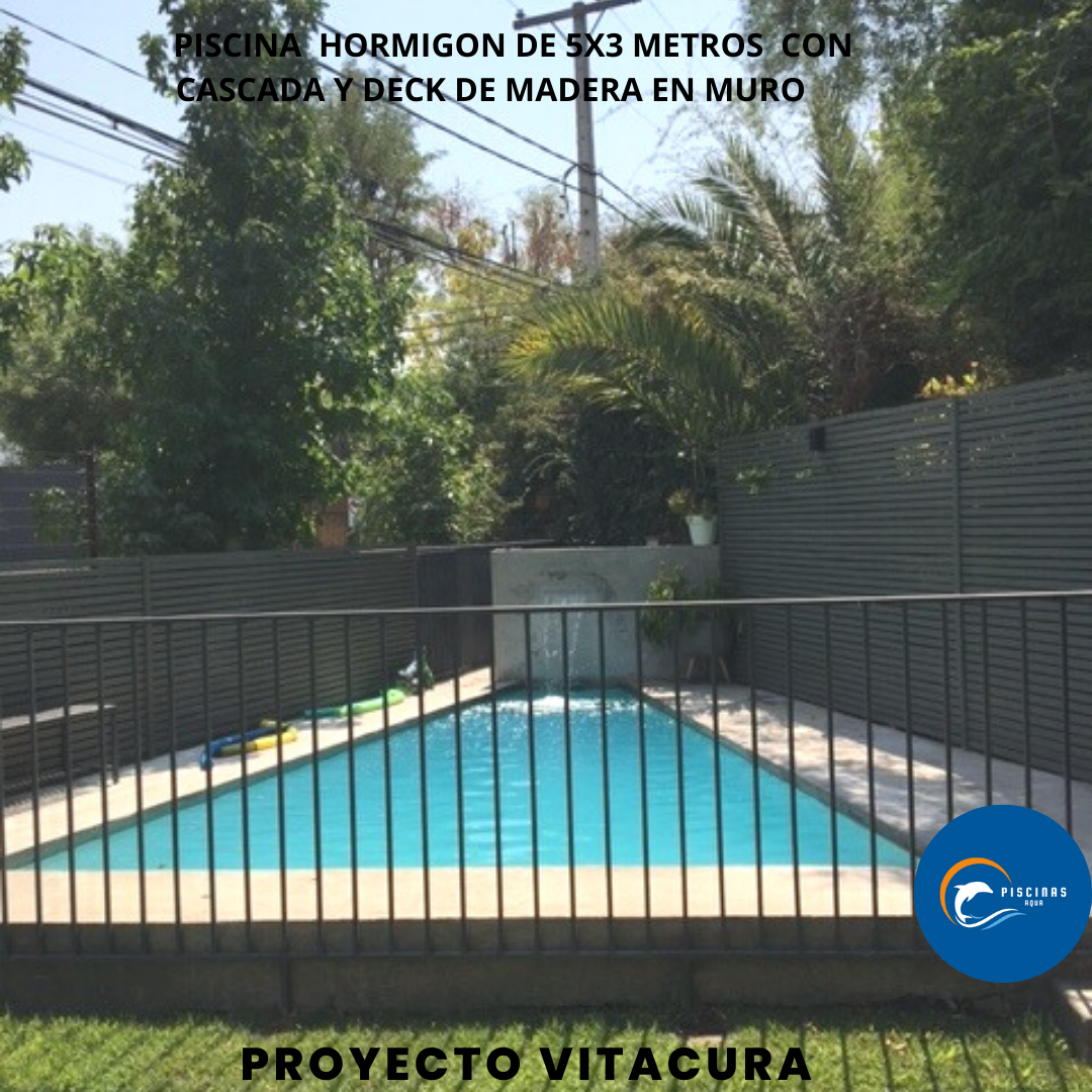 Piscina de hormigón de 5x3 metros, Vitacura