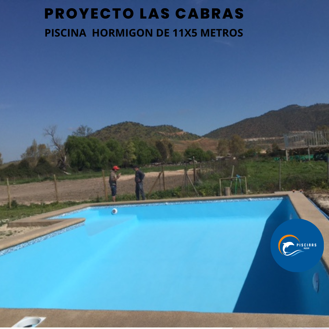 Piscina de hormigón de 11x5 metros, comuna Las Cabras