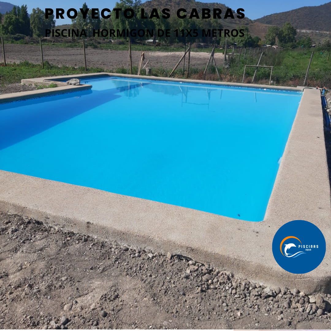 Piscina de hormigón de 11x5 metros, comuna Las Cabras