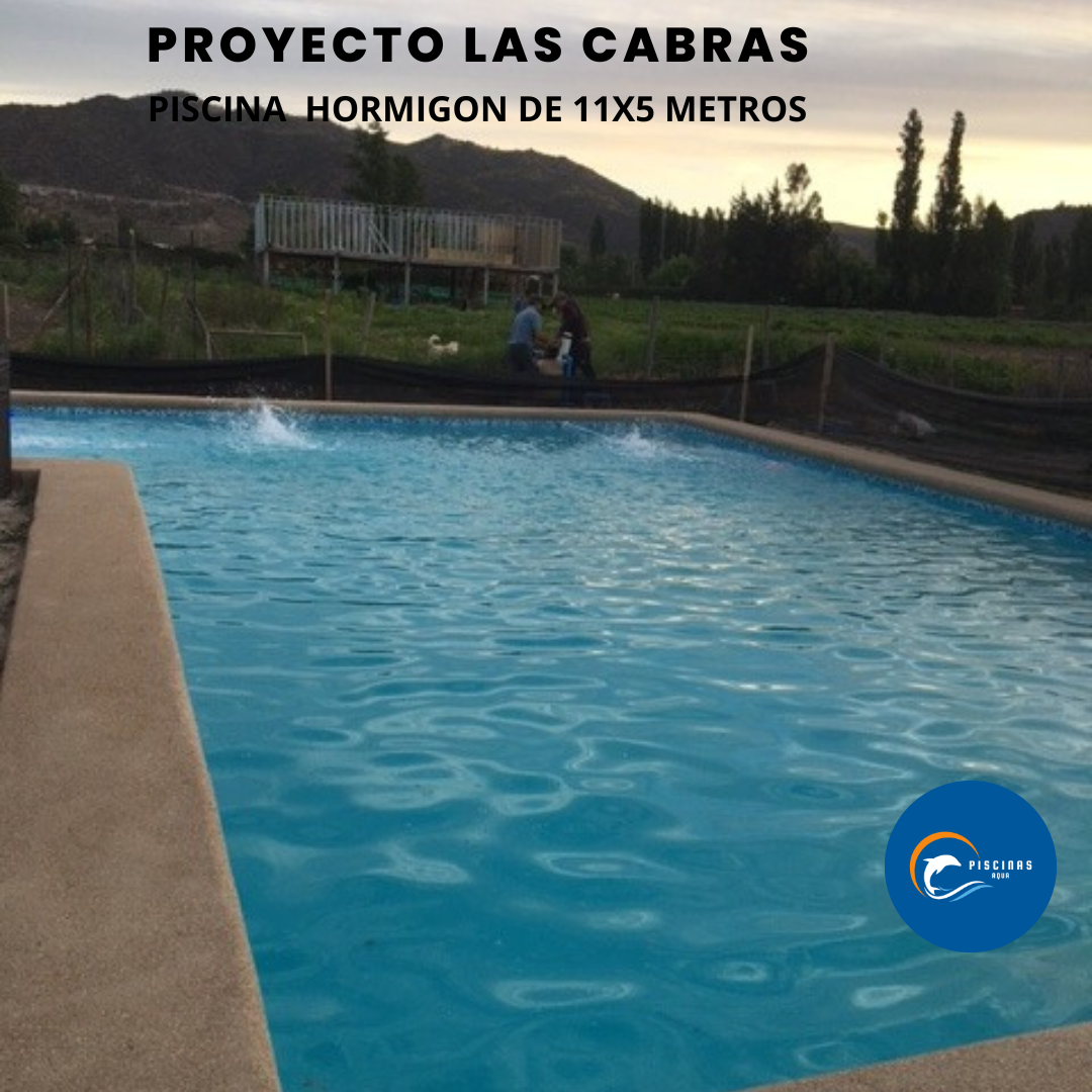 Piscina de hormigón de 11x5 metros, comuna Las Cabras