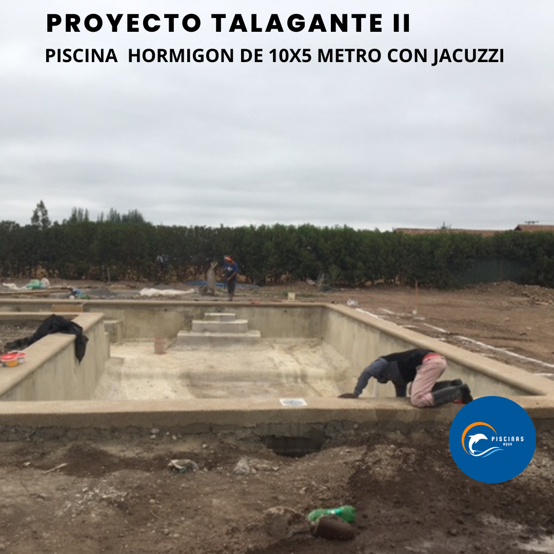 Piscina de hormigón, de 10x5 metros, Talagante