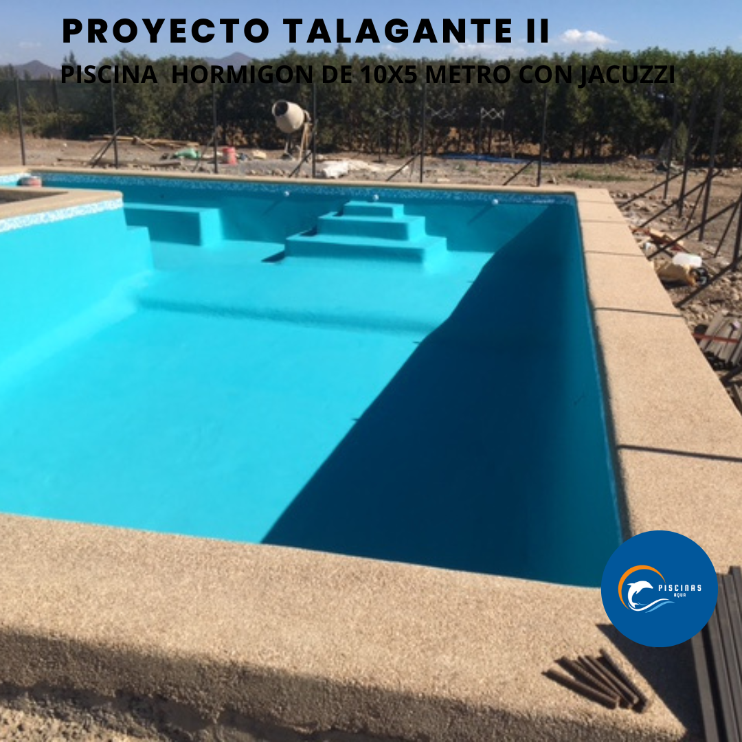 Piscina de hormigón, de 10x5 metros, Talagante