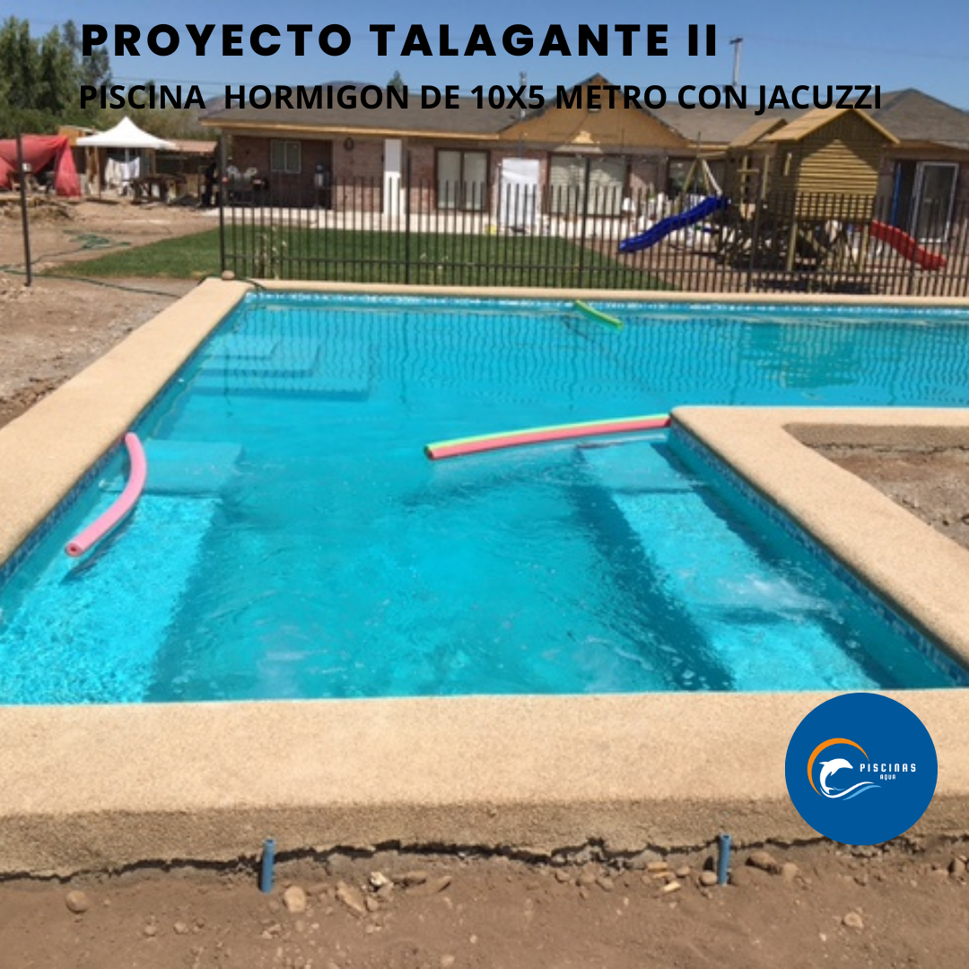 Piscina de hormigón, de 10x5 metros, Talagante