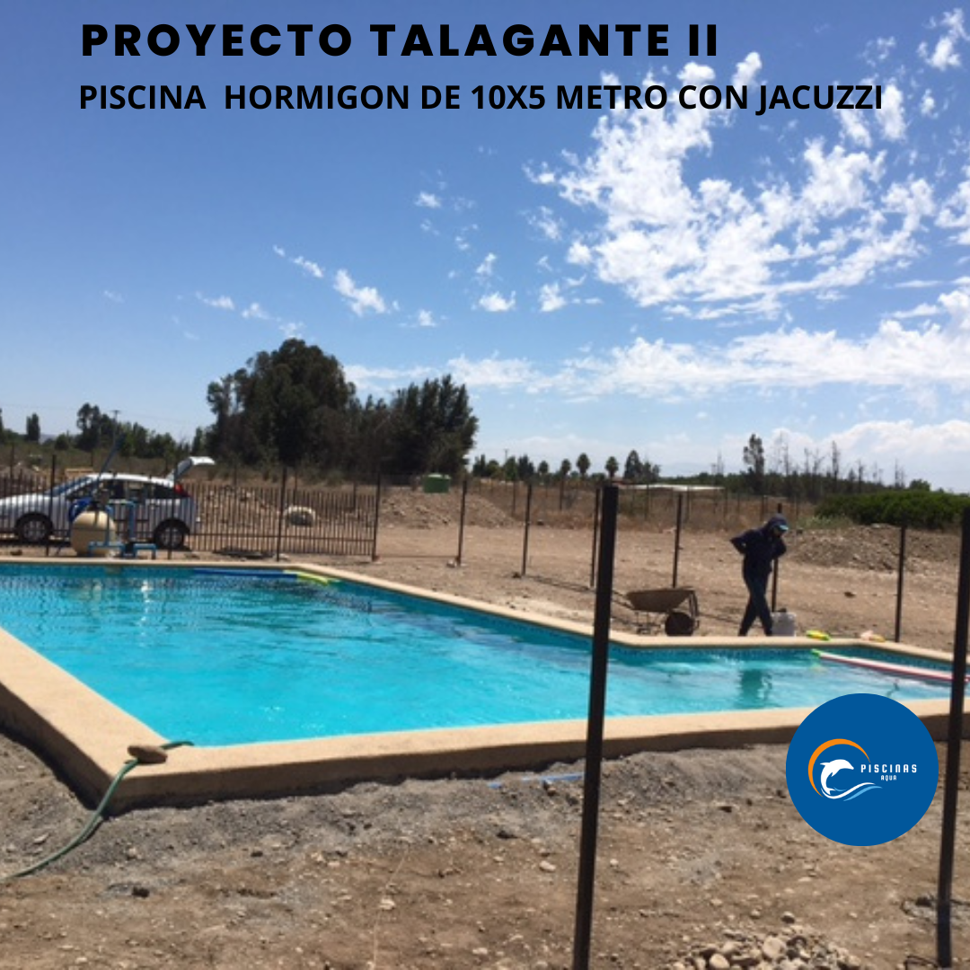 Piscina de hormigón, de 10x5 metros, Talagante