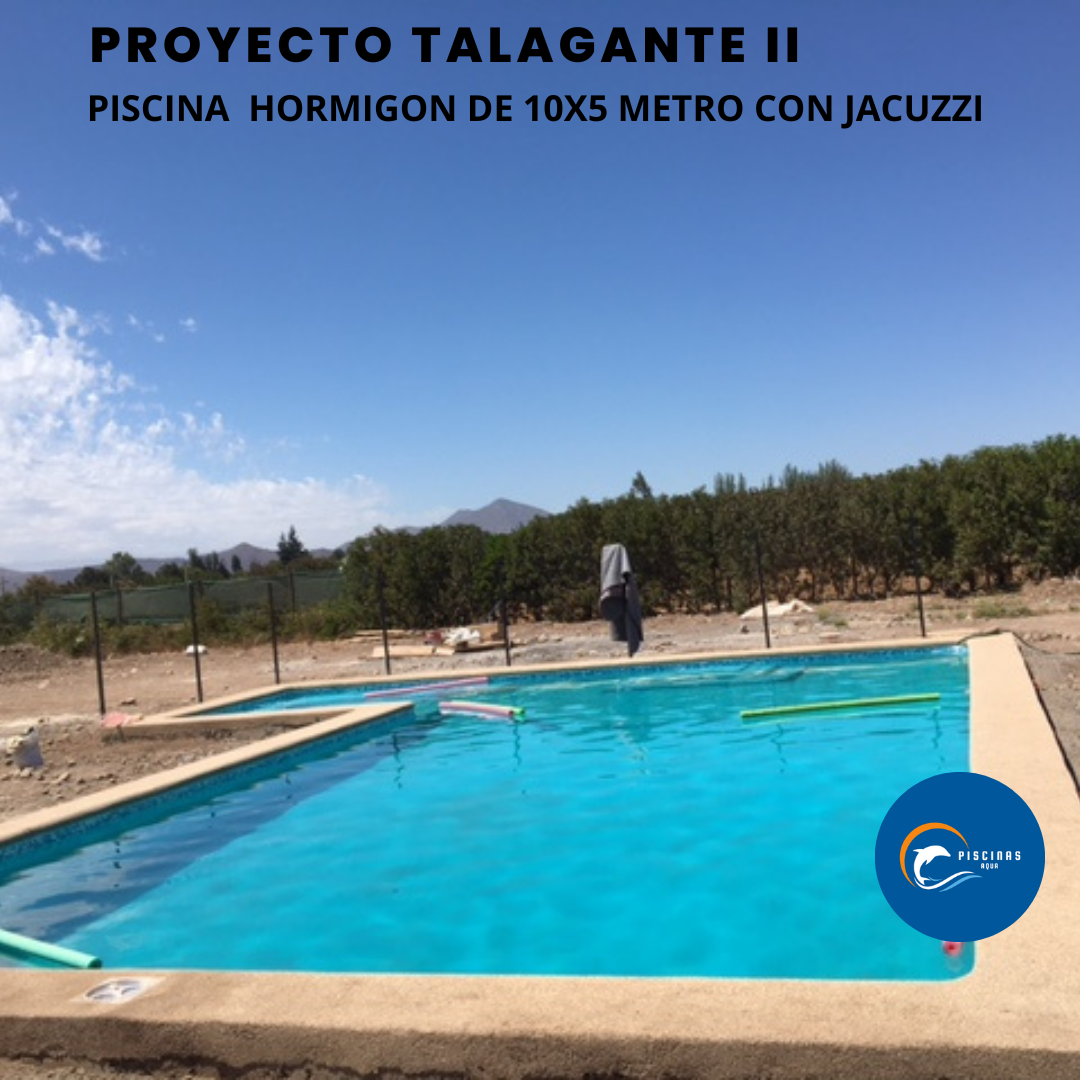 Piscina de hormigón, de 10x5 metros, Talagante