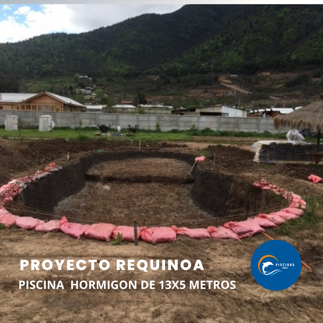 Piscina de hormigón de 13x5  metros, en comuna de Requinoa