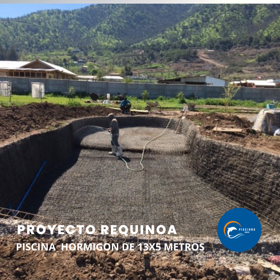 Piscina de hormigón de 13x5  metros, en comuna de Requinoa