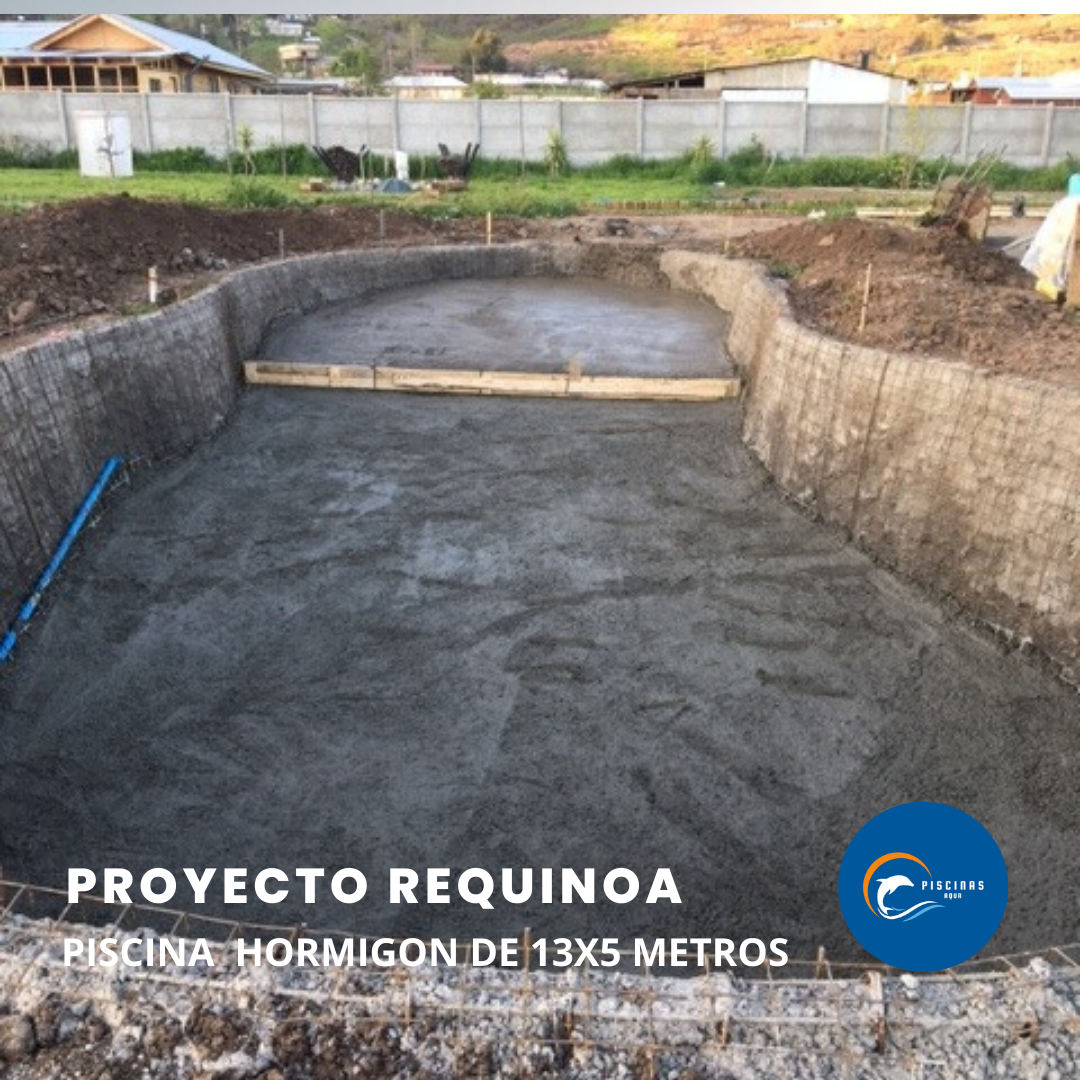 Piscina de hormigón de 13x5  metros, en comuna de Requinoa