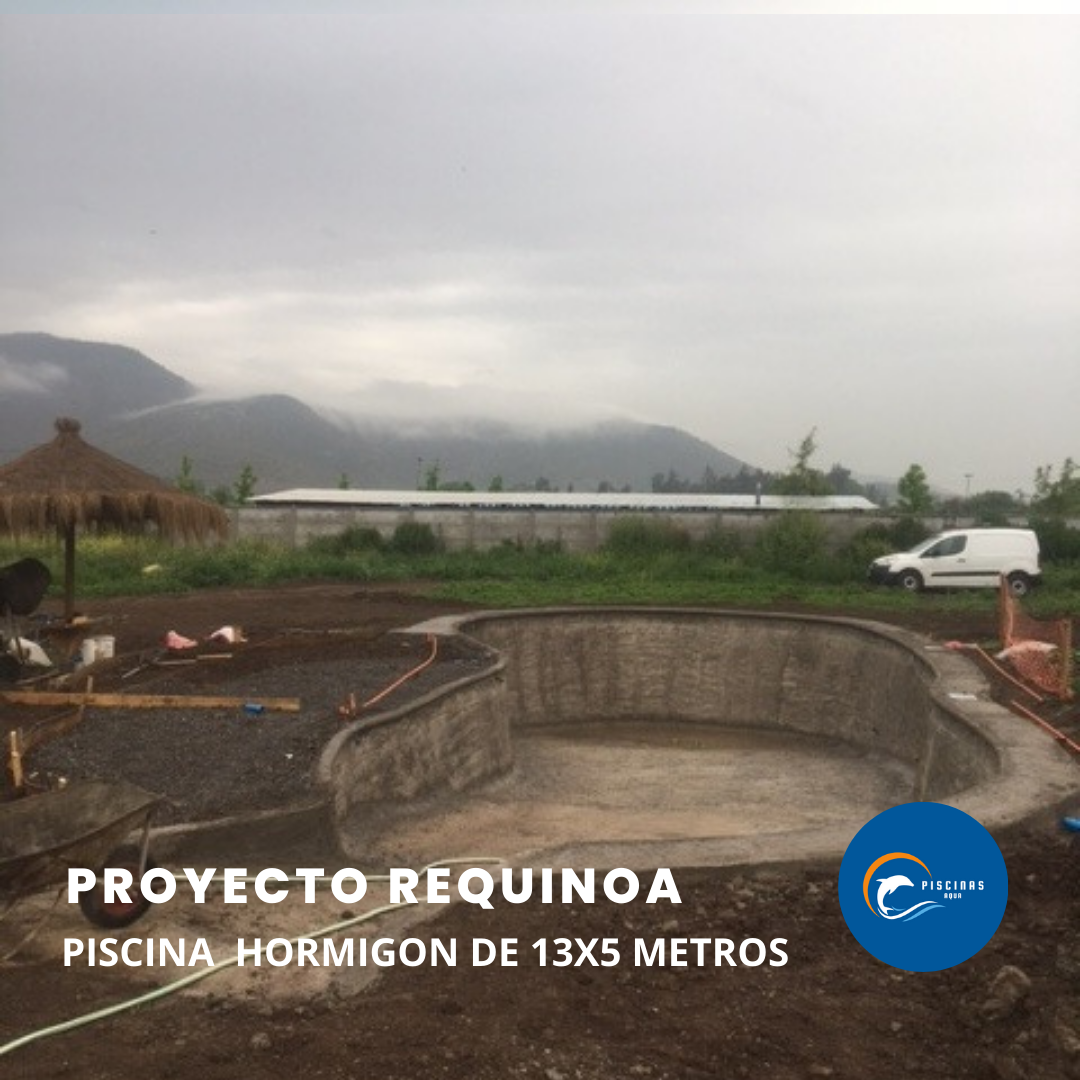 Piscina de hormigón de 13x5  metros, en comuna de Requinoa