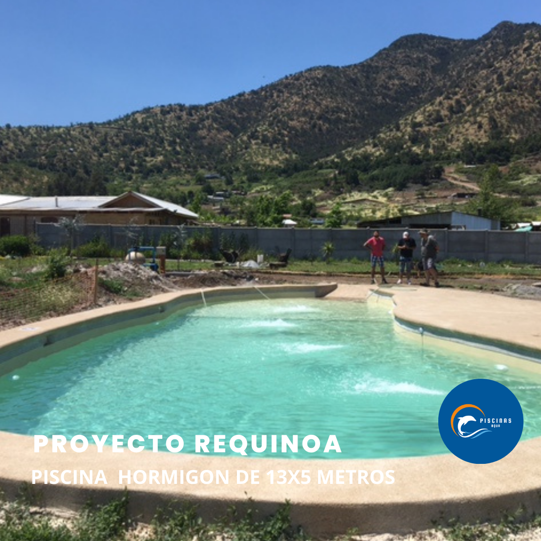 Piscina de hormigón de 13x5  metros, en comuna de Requinoa